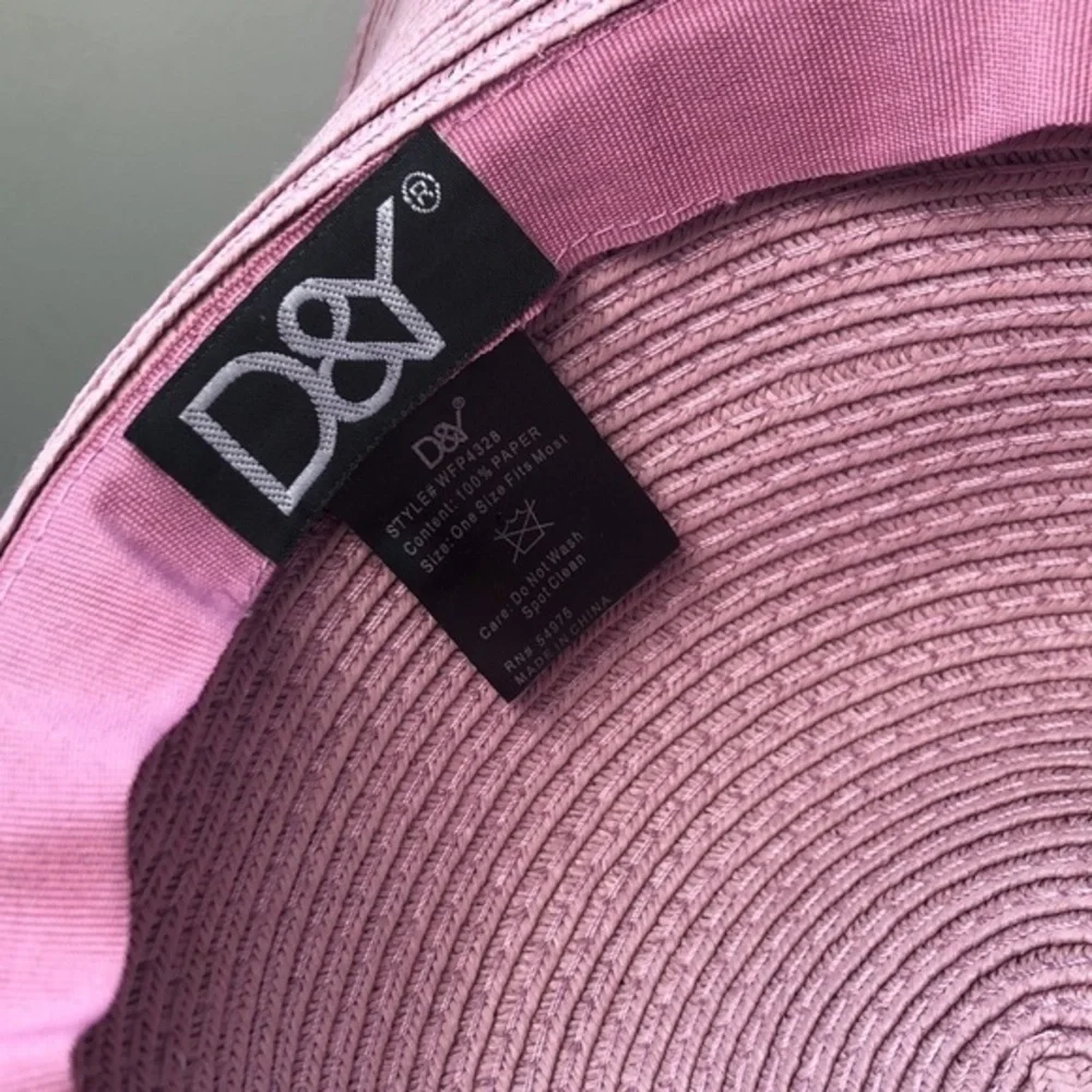 D&Y Floral Band Pale Pink 100% Paper Sunhat